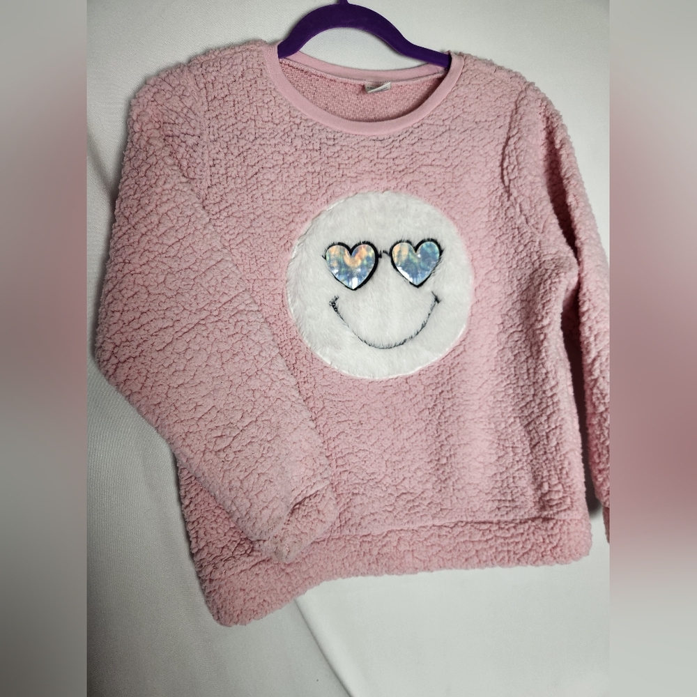 Arizona Pink Fuzzy Emoji Sweater